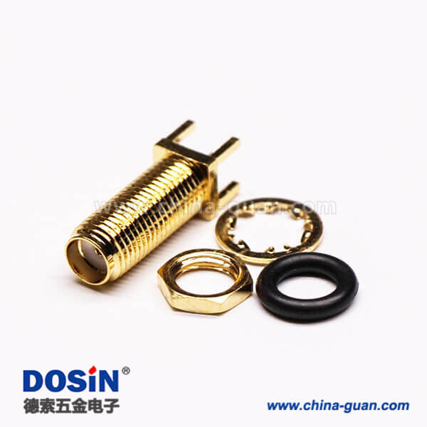 27 直插式SMA接口母頭RF連接器穿孔接PCB板防水
