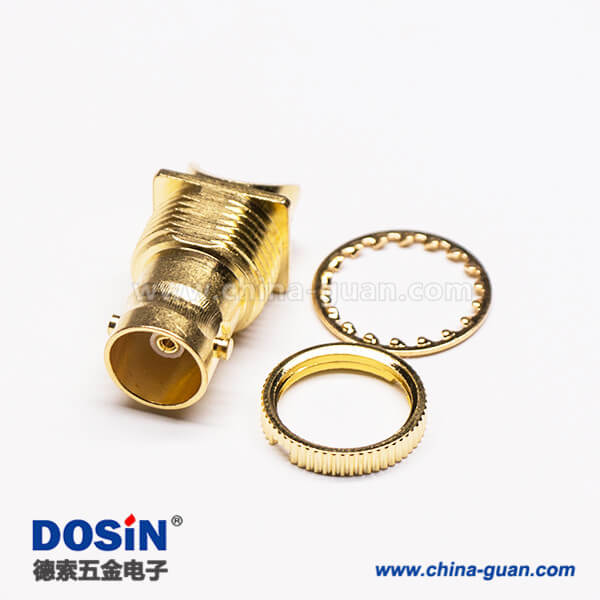 3 bnc鍍金母頭直式邊緣卡板接PCB板