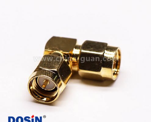 SMA射頻轉接頭彎式90度公轉公
