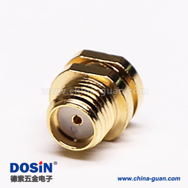 9 SMA母頭穿墻直式鍍金SMT貼板接PCB板