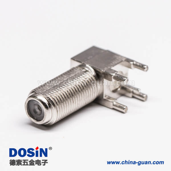 DOSIN-803-0002 F頭插座射頻同軸連接器母頭彎式接PCB板插孔