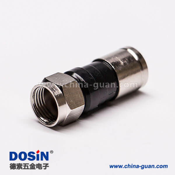 DOSIN-803-0202 RG6F頭接同軸連接器直式擠壓式公頭