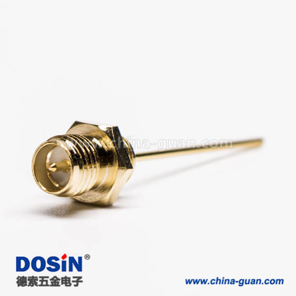 DOSIN-806-0301 反極SMA母頭穿墻鍍金直式連接器