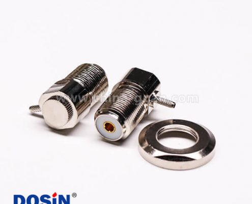 1-1 uhf接頭彎式母頭金針前鎖穿墻板端連接器