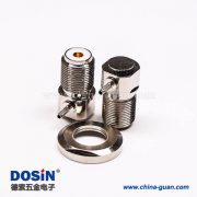 1 uhf接頭彎式母頭金針前鎖穿墻板端連接器