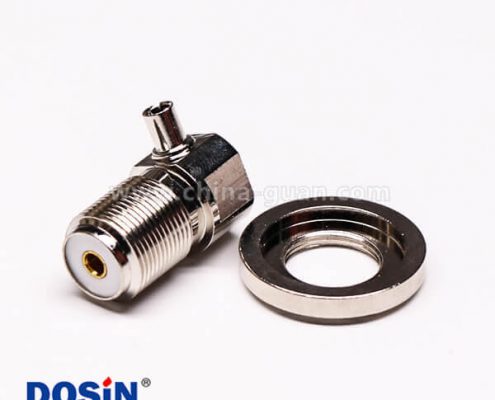 10 uhf彎式接頭母頭前鎖板端穿墻UHF-SL16-KW33