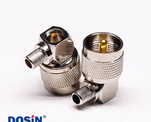 11-3 uhf射頻同軸連接器UHF-C-JW-5公頭彎式壓接線端