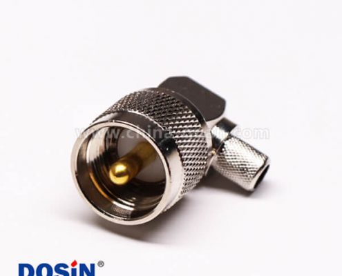 11 uhf射頻同軸連接器UHF-C-JW-5公頭彎式壓接線端