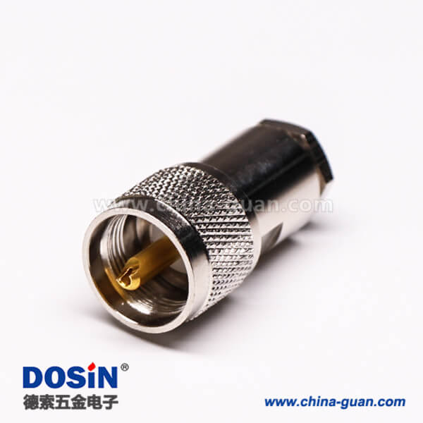 12 同軸電纜UHF接頭公頭直式金針螺母鎖緊