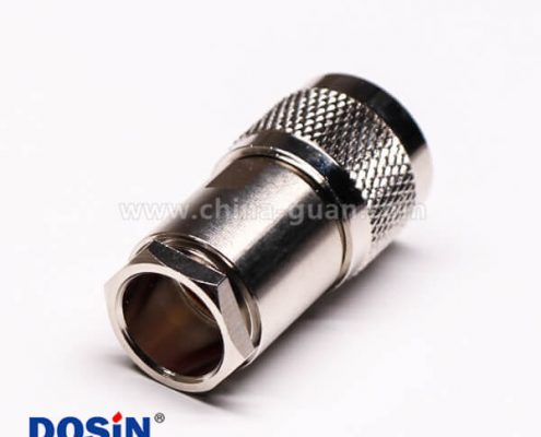 13-1 uhf公頭連接器同軸線纜螺母鎖緊滾花紋針鍍金