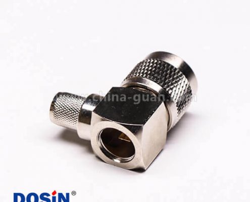 15-1 uhf彎式接頭公頭壓接式金針帶滾花紋接線