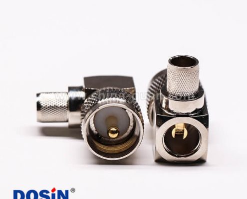 15-3 uhf彎式接頭公頭壓接式金針帶滾花紋接線