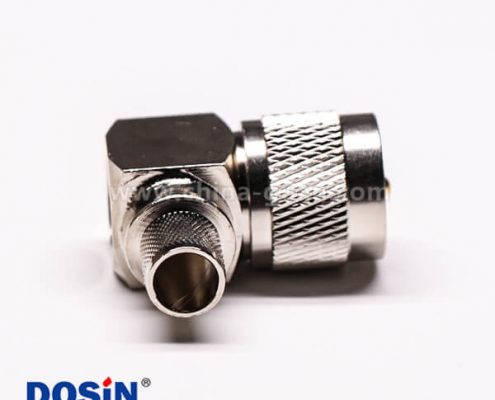 15-4 uhf彎式接頭公頭壓接式金針帶滾花紋接線