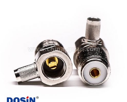 17-4 uhf 連接器前穿墻彎式壓接母頭接線