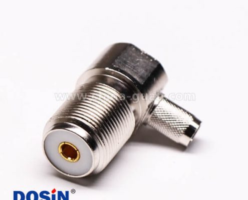 17 uhf 連接器前穿墻彎式壓接母頭接線