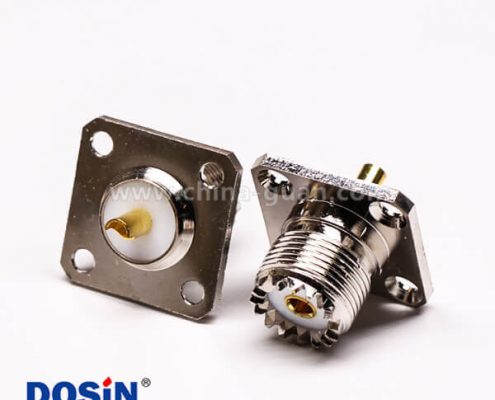 19-2 菱型連接器uhf直式母頭帶4孔法蘭接面板