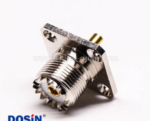 19 菱型連接器uhf直式母頭帶4孔法蘭接面板