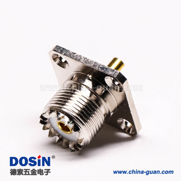 19 菱型連接器uhf直式母頭帶4孔法蘭接面板