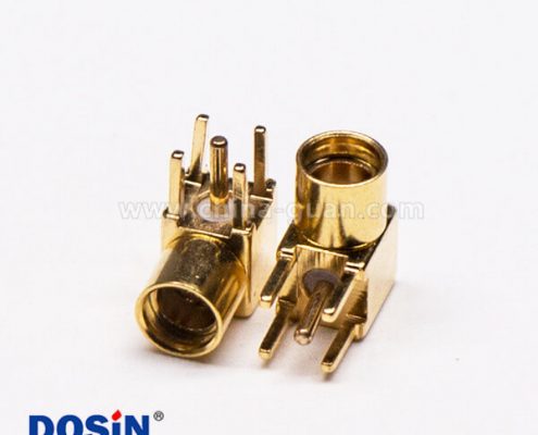 2-3 MMCX接口母頭彎式90度插孔接PCB板