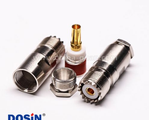 20-4 uhf同軸線纜UHF-K5直式母頭螺母鎖緊