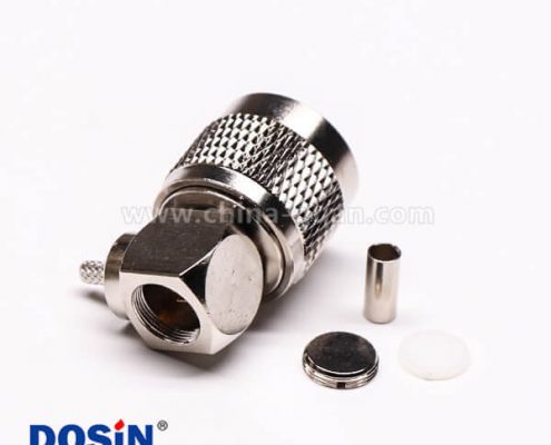 21-1 uhf公頭連接器壓接直角帶滾花紋接線