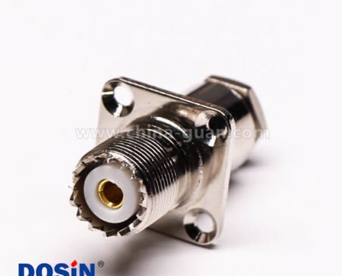 22 uhf型連接器母頭直式板端四孔法蘭安裝