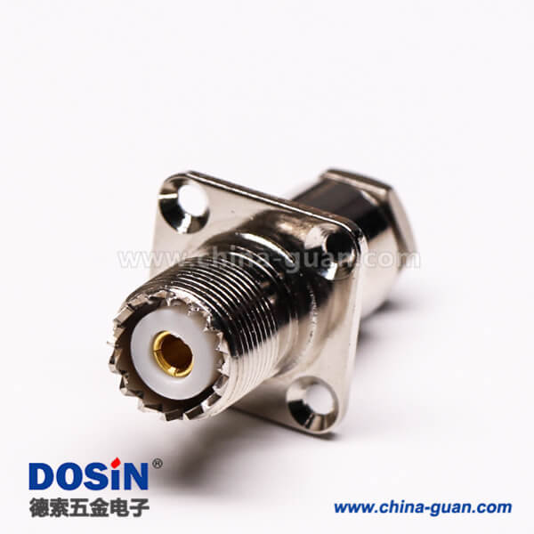 22 uhf型連接器母頭直式板端四孔法蘭安裝