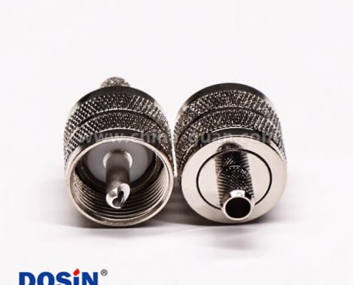 24-4 uhf型射頻同軸連接器公頭壓接針鍍銀直式線端