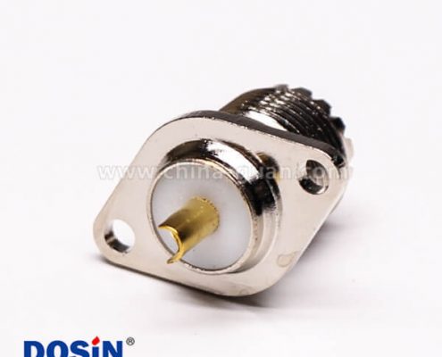 25-1 菱型連接器uhf母頭焊接直式法蘭安裝UHF-KF