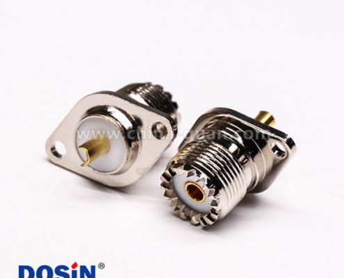 25-2 菱型連接器uhf母頭焊接直式法蘭安裝UHF-KF