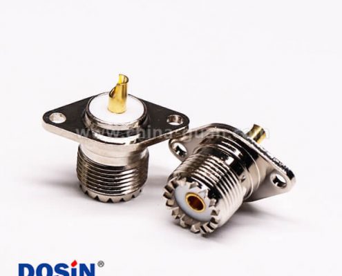 25-3 菱型連接器uhf母頭焊接直式法蘭安裝UHF-KF