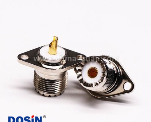 25-4 菱型連接器uhf母頭焊接直式法蘭安裝UHF-KF