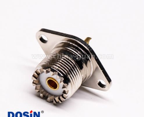 25 菱型連接器uhf母頭焊接直式法蘭安裝UHF-KF