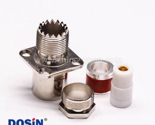 27-2 uhf法蘭連接器母頭直式螺母鎖緊UHF-SL16-KF9