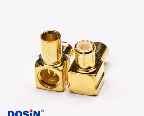 3-3 MCX彎公頭90度鍍金同軸電纜焊接式連接器