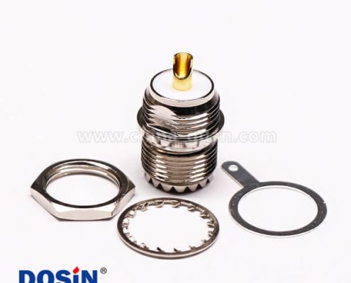 3-4 uhf射頻連接器直式母頭前鎖穿墻接面板