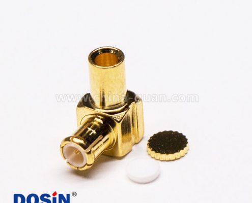 3 MCX彎公頭90度鍍金同軸電纜焊接式連接器