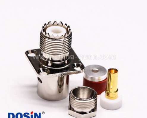 32-2 uhf接頭母頭四孔法蘭螺母鎖緊式板端連接器