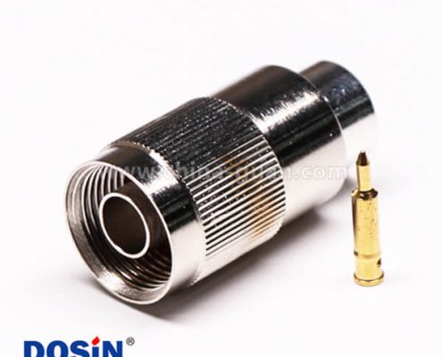 32 射頻N頭焊接直式公頭連接器接同軸線纜