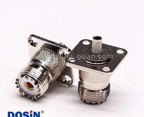 33-2 uhf 射頻接頭直式母頭接板帶四孔法蘭