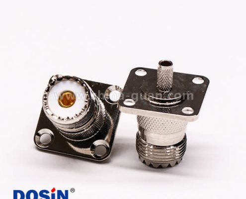 33-3 uhf 射頻接頭直式母頭接板帶四孔法蘭