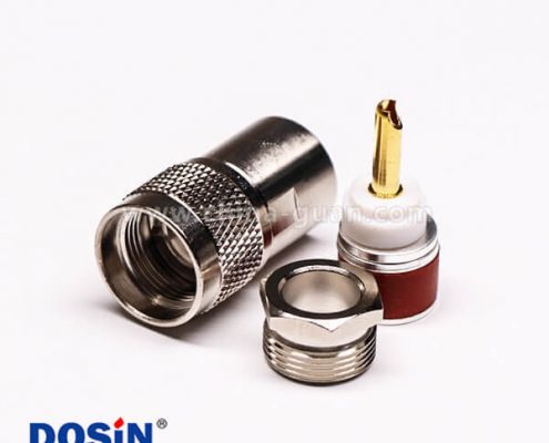 4-2 uhf射頻同軸連接器UHF-SL16-K9公頭螺母鎖緊接線