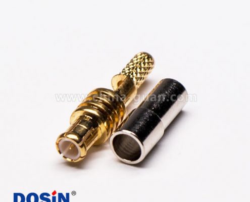 4 MCX連接器直式公頭鍍金開(kāi)天窗壓接式連接器