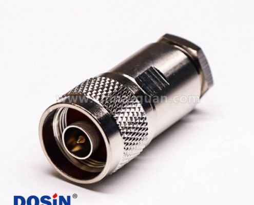 44 rf射頻同軸連接器直式公頭180度螺母鎖緊式接線