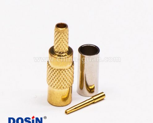 5-2 MCX接口公頭直式同軸連接器壓接式接線