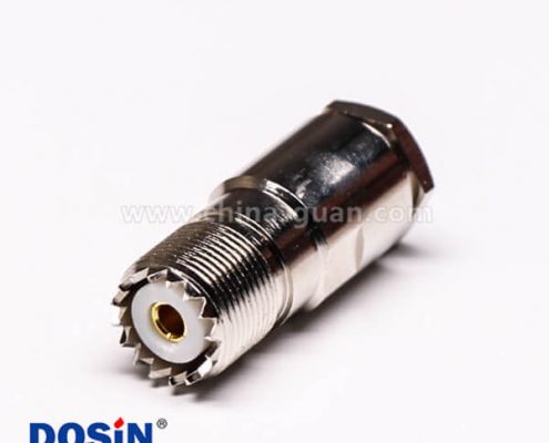 5 同軸電纜UHF接頭母頭螺母鎖緊直式UHF-SL16-KF9