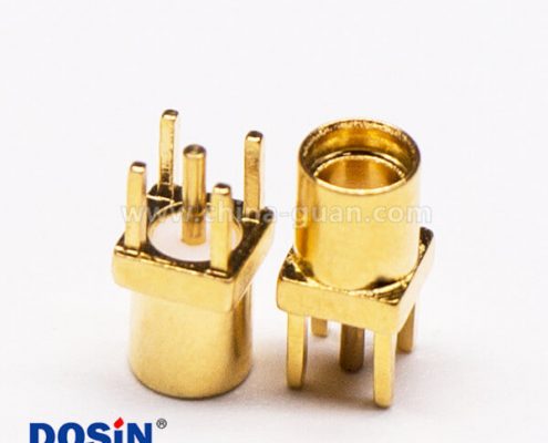 5-5 MMCX接口直式母頭鍍金穿孔接PCB板