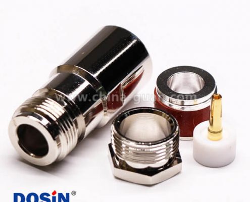 57-2 專業(yè)射頻同軸連接器N型直式母頭母針螺母鎖緊