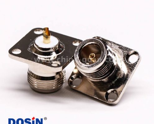 58-3 帶法蘭連接器母端N頭直式四孔法蘭焊接式