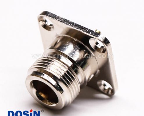 58 帶法蘭連接器母端N頭直式四孔法蘭焊接式